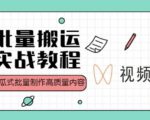 视频号批量搬运实战操作运营赚钱教程，傻瓜式批量制作高质量内容【附视频教程+PPT】-铭创资源库