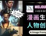 Midjourney V4版本操作教程:2个简单参数,完成漫画生成,人物创建-铭创资源库
