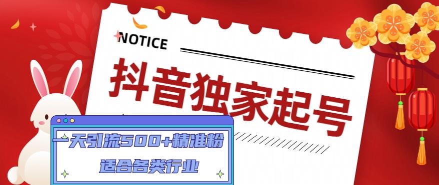 抖音独家起号，一天引流500+精准粉，适合各类行业（9节视频课）-铭创资源库