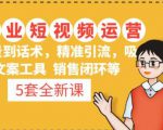 5套·美业短视频运营课从场景到话术·精准引流·吸金文案工具·销售闭环等-铭创资源库