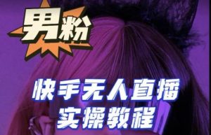 【男粉落地项目】零基础玩转男粉快手无人直播月入3w+,2023快手无人直播实操教程-铭创资源库