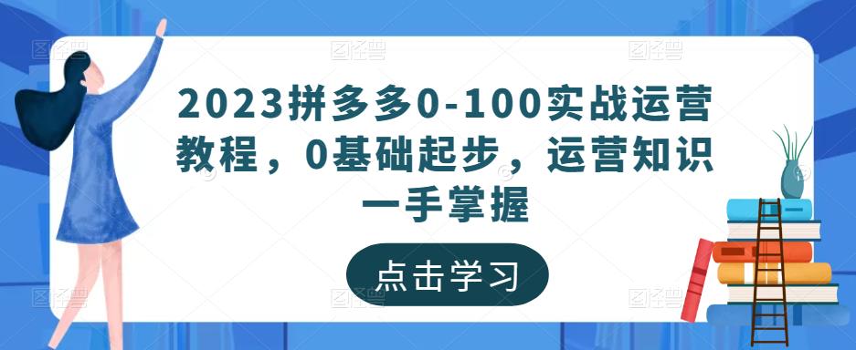2023拼多多0-100实战运营教程，0基础起步，运营知识一手掌握-铭创资源库
