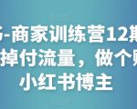 小红书-商家训练营12期：让商家丢掉付流量，做个赚钱的小红书博主-铭创资源库
