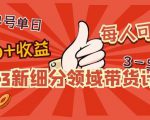 2023新细分领域带货计划:单号单日1000+收益不难,每人可操作3-5个账号-铭创资源库