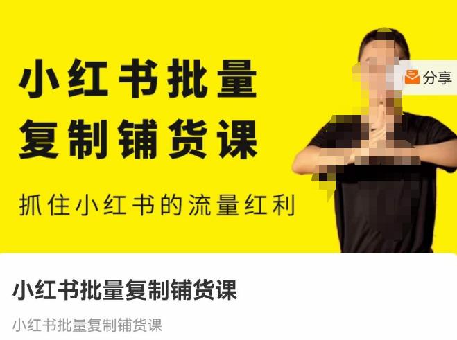 张宾·小红书批量复制铺货课，抓住小红书的流量红利 （更新2023年2月）-铭创资源库
