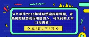 久久疯牛2023年纯自然流起号课程,老杨是把自然流玩明白的人,可以闭眼上车(3月更新)-铭创资源库