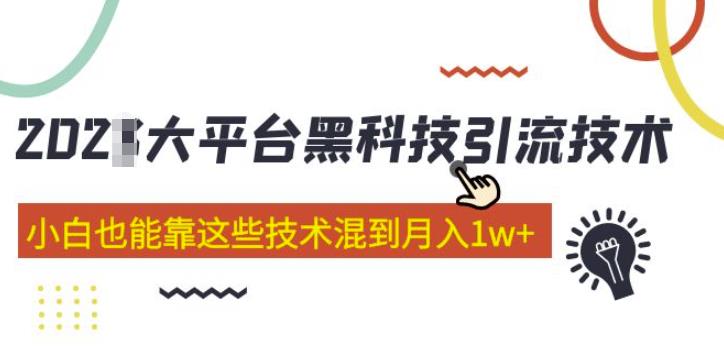 大平台黑科技引流技术，小白也能靠这些技术混到月入1w+(2022年的课程）-铭创资源库