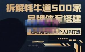 牛牛·500家餐饮品牌搭建&短视频深度解析,拆解牦牛道500家品牌体系搭建-铭创资源库