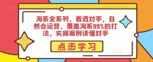 淘系全系列,看透对手,自然会运营,覆盖淘系99%的打法,实操案例读懂对手-铭创资源库