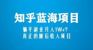 知乎蓝海玩法,躺平副业月入1W+,真正的睡后收入项目(6节视频课)-铭创资源库