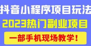 抖音小程序9.0新技巧,2023热门副业项目,动动手指轻松变现-铭创资源库