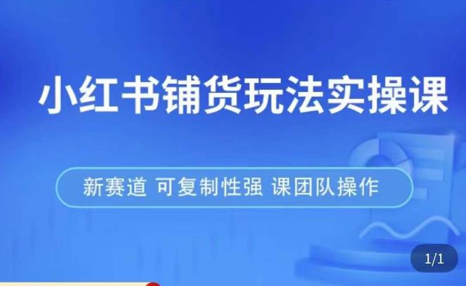 小红书铺货玩法实操课，流量大，竞争小，非常好做，新赛道，可复制性强，可团队操作-铭创资源库