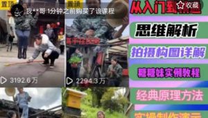 东方糖糖妹抖音短视频全套实战课思维+拍摄+剪辑+运营,从入门到精通-铭创资源库