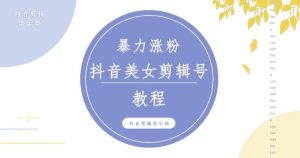 抖音快手暴力涨粉美女混剪视频教程,百分百过原创图片教程!附带违规申诉方法-铭创资源库
