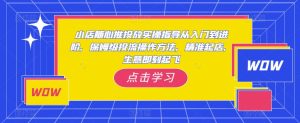 小店随心推投放实操指导从入门到进阶,保姆级投流操作方法,精准起店,生意即刻起飞-铭创资源库