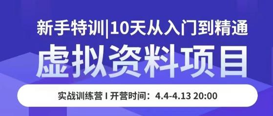 虚拟资料项目新手特训，10天从入门到精通，保姆级实操教学-铭创资源库