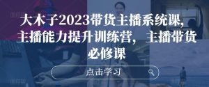 大木子2023带货主播系统课,主播能力提升训练营,主播带货必修课-铭创资源库