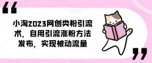 ​小淘2023网创类粉引流术，自用引流涨粉方法发布，实现被动流量-铭创资源库