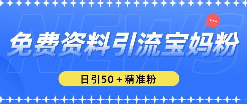 免费资料引流宝妈粉，日引50+精准粉【揭秘】-铭创资源库