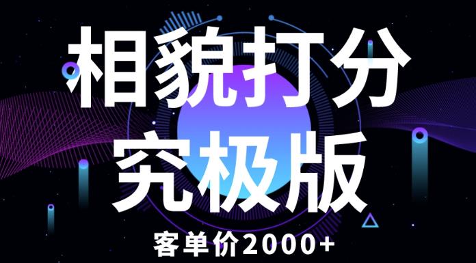 相貌打分究极版，客单价2000+纯新手小白就可操作的项目-铭创资源库