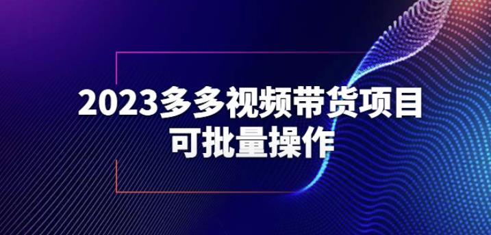2023多多视频带货项目，可批量操作【保姆级教学】【揭秘】-铭创资源库