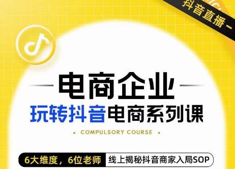 玺承·电商企业玩转抖音电商系列课，6大维度，6位老师，线上揭秘抖音商家入局SOP-铭创资源库