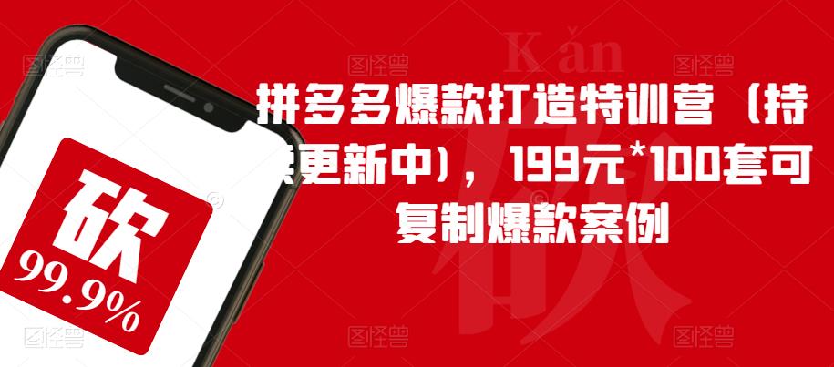 拼多多爆款打造特训营（持续更新中)，199元*100套可复制爆款案例-铭创资源库