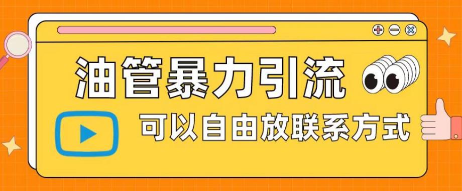 油管暴力引流，可以自由放联系方式【揭秘】-铭创资源库