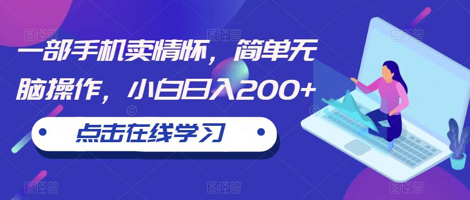 一部手机卖情怀，简单无脑操作，小白日入200+【揭秘】-铭创资源库