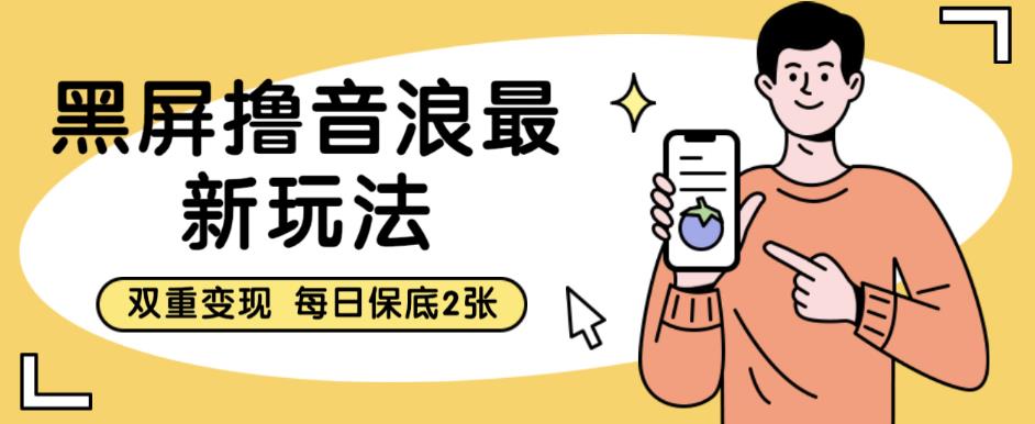 黑屏撸音浪最新玩法，双重变现，每日保底2张【揭秘】-铭创资源库