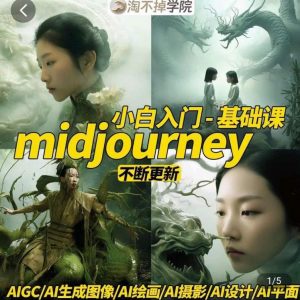 淘不掉学院·midjourney小白入门基础，​AI摄影+AI设计+AI绘画-AIGC作图-铭创资源库