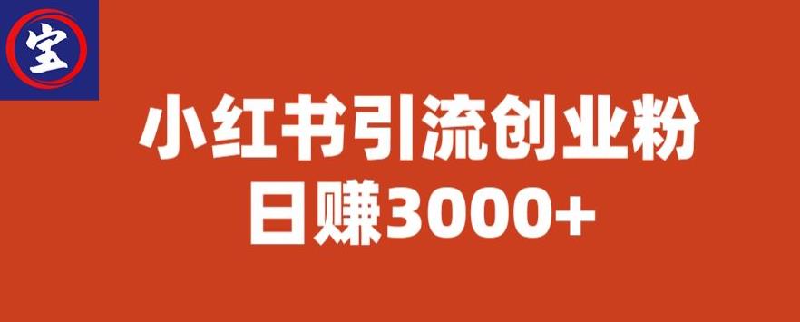 宝哥小红书引流创业粉，日赚3000+【揭秘】-铭创资源库
