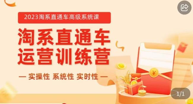 冠东·2023淘系直通车高级系统课，​实操性，系统性，实时性，直通车完整体系教学-铭创资源库