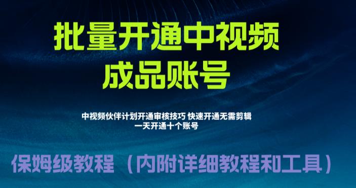 外面收费1980的暴力开通中视频计划教程，内附详细的快速通过中视频伙伴计划的办法-铭创资源库