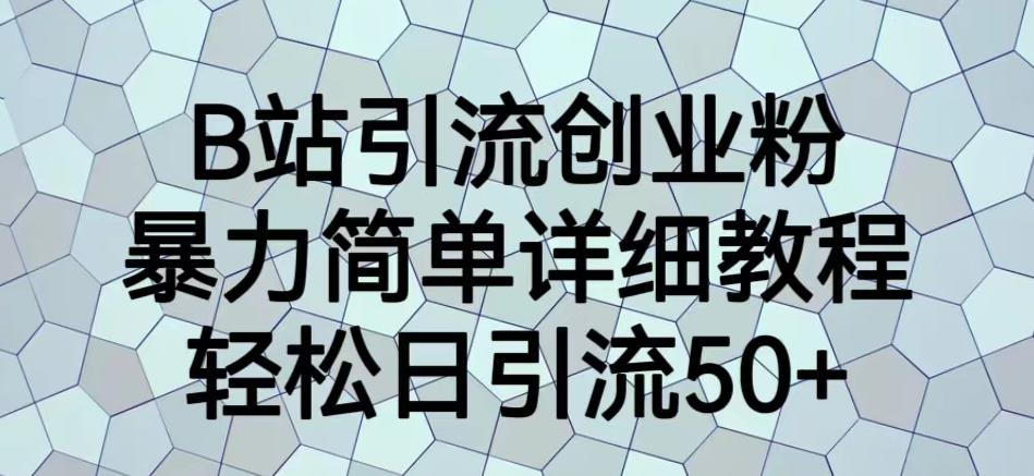 B站引流创业粉，暴力简单详细教程，轻松日引流50+【揭秘】-铭创资源库