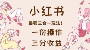 小红书最强三合一玩法,一份操作获得三份收益!【揭秘】-铭创资源库