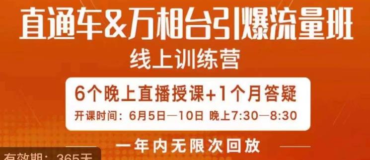 直通车&万相台引爆流量班，6天打通你开直通车·万相台的任督二脉-铭创资源库