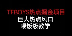 TFBOYS热点掘金项目，巨大热点风口，喂饭级教学-铭创资源库