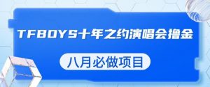 最新蓝海项目，靠最近非常火的TFBOYS十年之约演唱会流量掘金，八月必做的项目【揭秘】-铭创资源库
