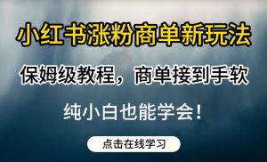 小红书涨粉商单新玩法，保姆级教程，商单接到手软，纯小白也能学会【揭秘】-铭创资源库