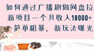 如何通过广播剧做网盘拉新项目一个月收入18000+,简单粗暴,新玩法曝光【揭秘】-铭创资源库