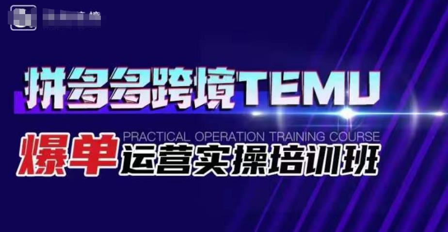 拼多多跨境TEMU爆单运营实操培训班，海外拼多多的选品、运营、爆单-铭创资源库