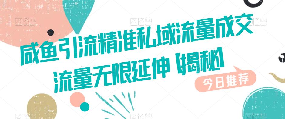 咸鱼引流精准私域流量成交流量无限延伸【揭秘】-铭创资源库