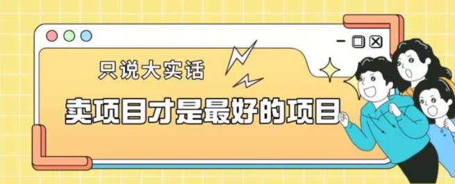 卖项目才是最好的项目一单3000+【揭秘】-铭创资源库