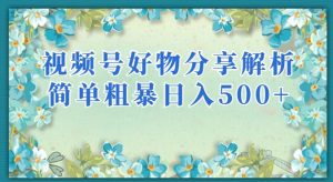 视频号好物分享解析，简单粗暴可以批量方大的项目【揭秘】-铭创资源库