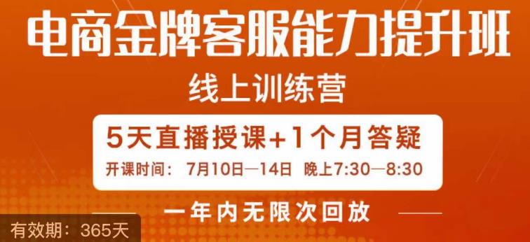 电商金牌客服能力提升班，提升客服能力是你店铺业绩的关键要素-铭创资源库