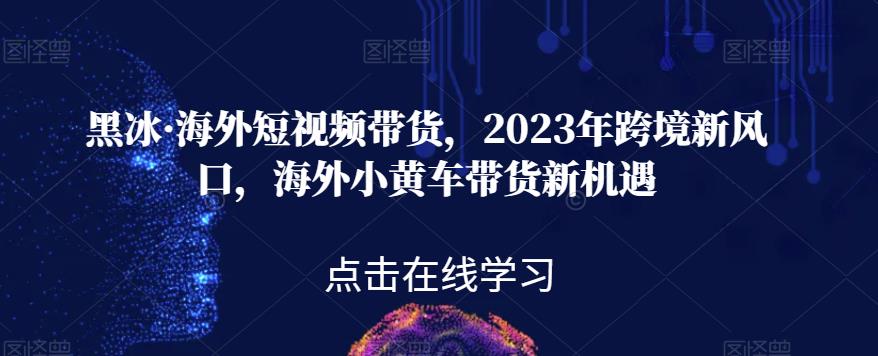 黑冰·海外短视频带货，2023年跨境新风口，海外小黄车带货新机遇-铭创资源库