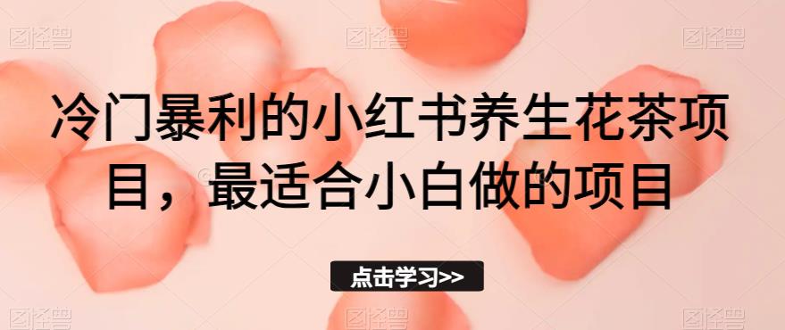 冷门暴利的小红书养生花茶项目，最适合小白做的项目【揭秘】-铭创资源库