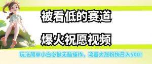被看低的赛道爆火祝愿视频,玩法简单小白必做无脑操作,流量大涨粉快日入500-铭创资源库