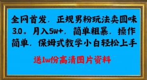 全网首发正规男粉玩法卖圆味3.0，月入5W+，简单粗暴，操作简单，保姆式教学，小白轻松上手-铭创资源库
